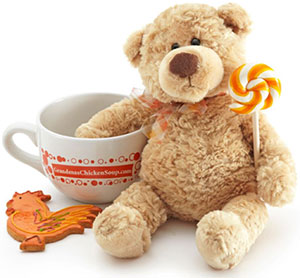 Chicken Soup Cup with Teddy Bear